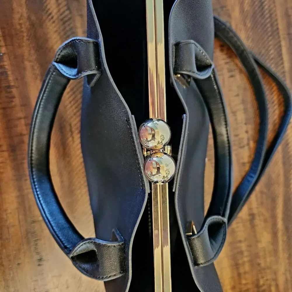 Dune London Black Faux Pebbled Leather Handbag - Picture 4 of 8